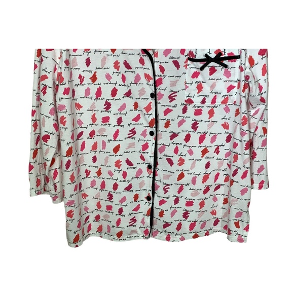 Kate Spade Womens Pajamas Set Button Top Crop Pant - Picture 3 of 10